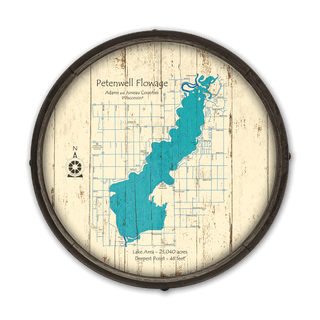 Petenwell Flowage, Wisconsin on a Barrel End Barrel End Wall Art Lake Art
