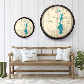 Priest Lake, Idaho on a Barrel End Barrel End Wall Art Lake Art