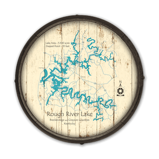 Rough River Lake, Kentucky on a Barrel End Barrel End Wall Art Lake Art