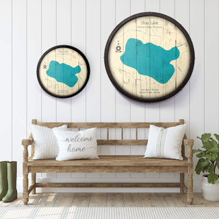 Shay Lake, Wisconsin on a Barrel End Barrel End Wall Art Lake Art