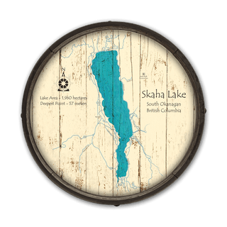 Skaha Lake, British Columbia on a Barrel End Barrel End Wall Art Lake Art