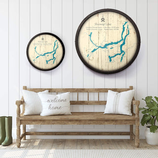Shuswap Lake, British Columbia on a Barrel End Barrel End Wall Art Lake Art