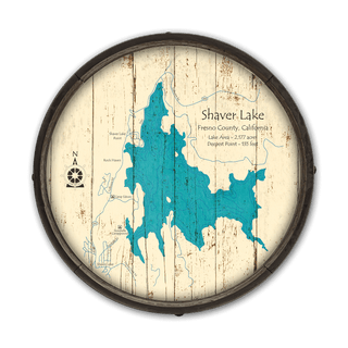 Shaver Lake, California on a Barrel End Barrel End Wall Art Lake Art