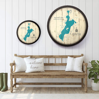 Squirrel Lake, Wisconsin on a Barrel End Barrel End Wall Art Lake Art
