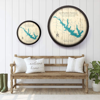 Sam Rayburn Reservoir, Texas on a Barrel End Barrel End Wall Art Lake Art