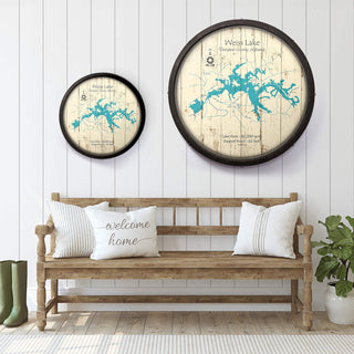 Weiss Lake, Alabama on a Barrel End Barrel End Wall Art Lake Art