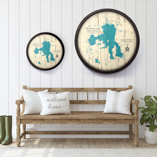Yellowstone Lake on a Barrel End Barrel End Wall Art Lake Art