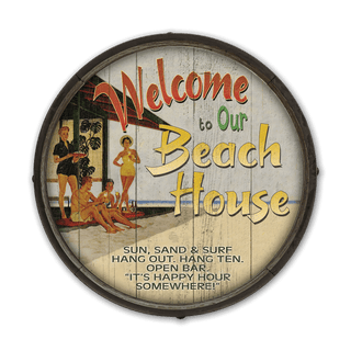 Beach House Welcome: Generic - Barrel End Wall Art Barrel End Wall Art Meissenburg Designs