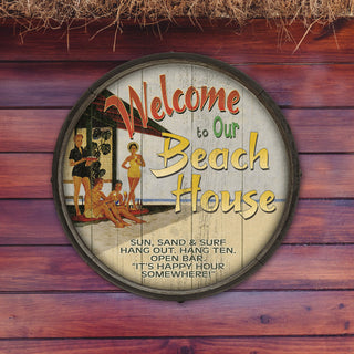 Beach House Welcome: Generic - Barrel End Wall Art Barrel End Wall Art Meissenburg Designs