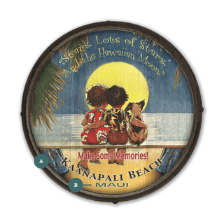 Stars and Hawaiian Moon - Barrel End Wall Art Barrel End Wall Art Meissenburg Designs