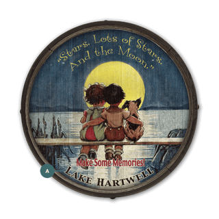 Stars and the Moon: Lake - Barrel End Wall Art Barrel End Wall Art Meissenburg Designs