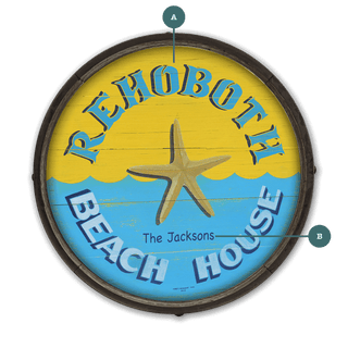 Starfish Beach House - Barrel End Wall Art Barrel End Wall Art Marty Mummert Studio