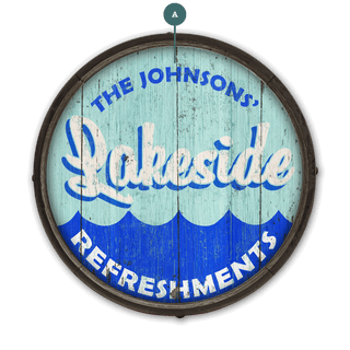 Lakeside Refreshments - Barrel End Wall Art Barrel End Wall Art Marty Mummert Studio