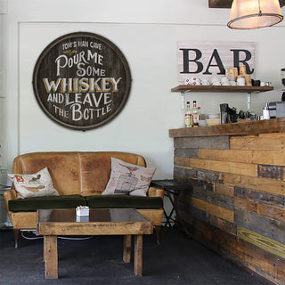 Pour Me Some Whiskey - Barrel End Wall Art Barrel End Wall Art Marty Mummert Studio