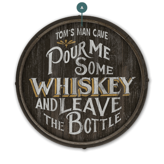 Pour Me Some Whiskey - Barrel End Wall Art Barrel End Wall Art Marty Mummert Studio