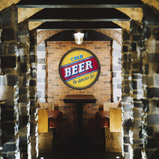 Have a Cold Beer - Personalized - Barrel End Wall Art Barrel End Wall Art Marty Mummert Studio