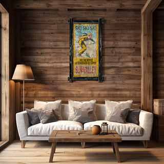 SKI SKI SKI - Framed Wall Art Brick Ghost Wall Art Meissenburg Designs