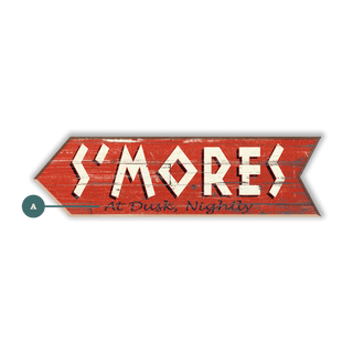 S'MORES Arrow - Wood Wall Decor Shaped Wall Art Meissenburg Designs Wood 36" x 10" Left