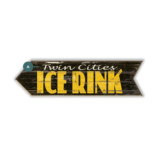 Ice Rink Arrow - Wood Wall Decor Shaped Wall Art Meissenburg Designs Wood 36" x 10" Left