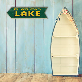 Directional Lake Arrows: Top Text - Wood Wall Decor Shaped Wall Art Marty Mummert Studio