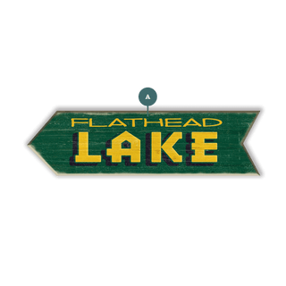 Directional Lake Arrows: Top Text - Wood Wall Decor Shaped Wall Art Marty Mummert Studio Wood 36" x 10" Left