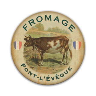Fromage Pont-l'Évêque Cheese Label Shaped Wall Art Meissenburg Designs