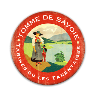Red Tomme De Savoie Cheese Label Shaped Wall Art Meissenburg Designs