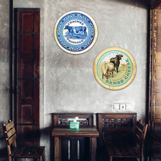 Samsø Cheese Label Shaped Wall Art Meissenburg Designs