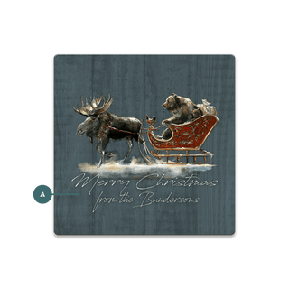 Santa Grizzly Sleigh with Moose: Personalized - Souvenirs & Gifts Souvenirs & Gifts Marilynn Dwyer Mason