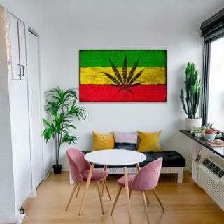 Marijuana Leaf Flag - Wood & Metal Wall Art Wood & Metal Wall Art Meissenburg Designs