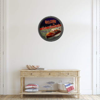 Red, White, and Blue Boaters - LED Barrel End Wall Art Barrel End Wall Art Meissenburg Designs