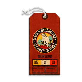 Glacier National Park: See America First - Luggage Tag Luggage Tag Wall Art Meissenburg Designs