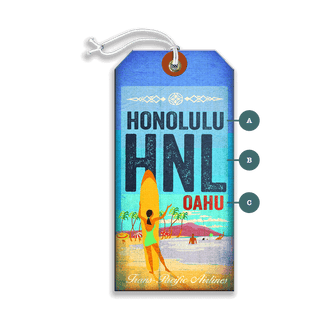 Honolulu Surfers Luggage Tag Luggage Tag Wall Art Meissenburg Designs