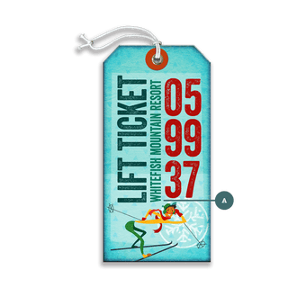 Whitefish Mountain Lift Ticket - Luggage Tag Luggage Tag Wall Art Meissenburg Designs