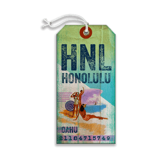 Honolulu: Sunset Waves - Luggage Tag Luggage Tag Wall Art Meissenburg Designs