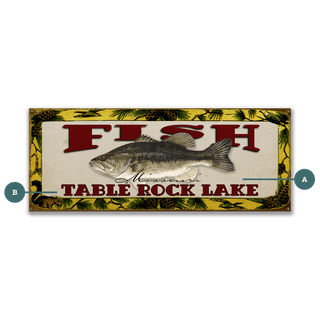 Catch of the Day Freshwater Fishing Sign Wall Decor Wood & Metal Wall Art Meissenburg Designs