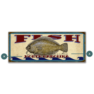 Catch of the Day Saltwater Fishing Sign Wall Decor Wood & Metal Wall Art Meissenburg Designs
