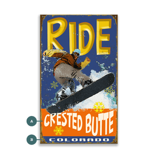 Ride Snowboard - Wood & Metal Wall Art Wood & Metal Wall Art Meissenburg Designs