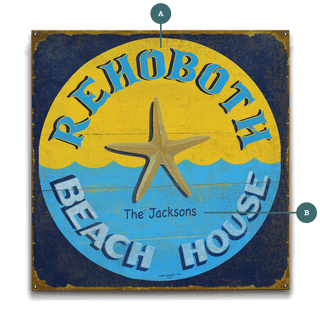 Starfish Beach House - Wood & Metal Wall Art Wood & Metal Wall Art Marty Mummert Studio Metal 10.5" x 10.5"