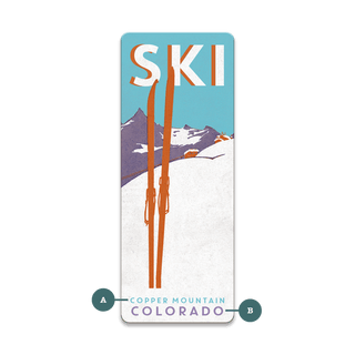 Pastel Skis in the Snow: Personalized - Souvenirs & Gifts Souvenirs & Gifts Meissenburg Designs