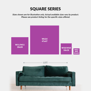 Sign Size Key for our Square series, showing the relative sizes of each sign.