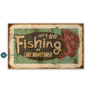 Let's Go Fishing - Wood & Metal Wall Art Wood & Metal Wall Art Meissenburg Designs Wood 14" x 8"