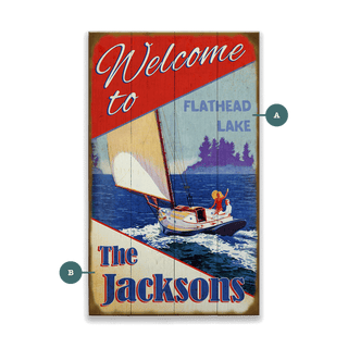 Red, White, and Blue Sailing - Wood & Metal Wall Art Wood & Metal Wall Art Meissenburg Designs Wood 8" x 14"