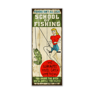 School of Fishing: Generic - Wood & Metal Wall Art Wood & Metal Wall Art Meissenburg Designs Wood 7" x 16"