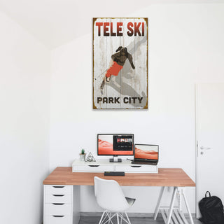 The Telemark Skier - Wood & Metal Wall Art Wood & Metal Wall Art Ed Anderson