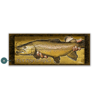 The Angler's Prize: A Portrait of the Catch - Wood & Metal Wall Art Wood & Metal Wall Art Ed Anderson Wood 36" x 14"