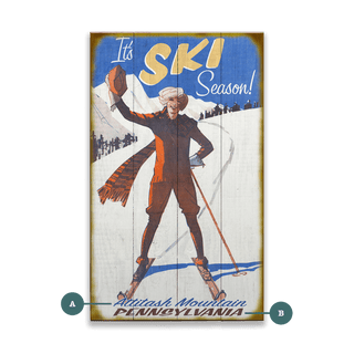 It's Ski Season - Wood & Metal Wall Art Wood & Metal Wall Art Meissenburg Designs Wood 8" x 14"