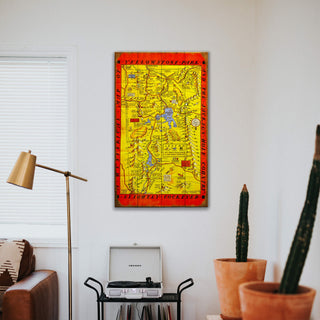 Yellowstone and Jackson Hole Map - Wood & Metal Wall Art Wood & Metal Wall Art Meissenburg Designs