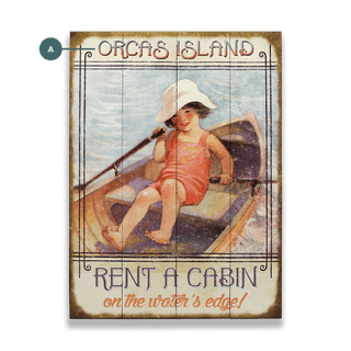 Rent a Cabin on the Water's Edge - Wood & Metal Wall Art Wood & Metal Wall Art Meissenburg Designs Wood 9" x 12"