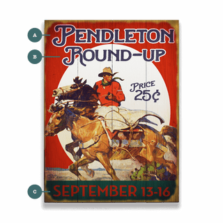 Cowboy Round-up - Wood & Metal Wall Art Wood & Metal Wall Art Meissenburg Designs Wood 9" x 12"